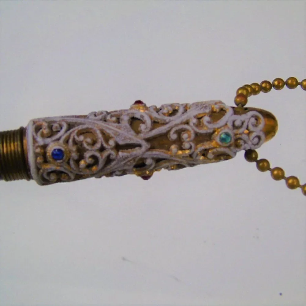 Art Deco Bullet Pen Jeweled With Filigree Keychain Vintage Ornate